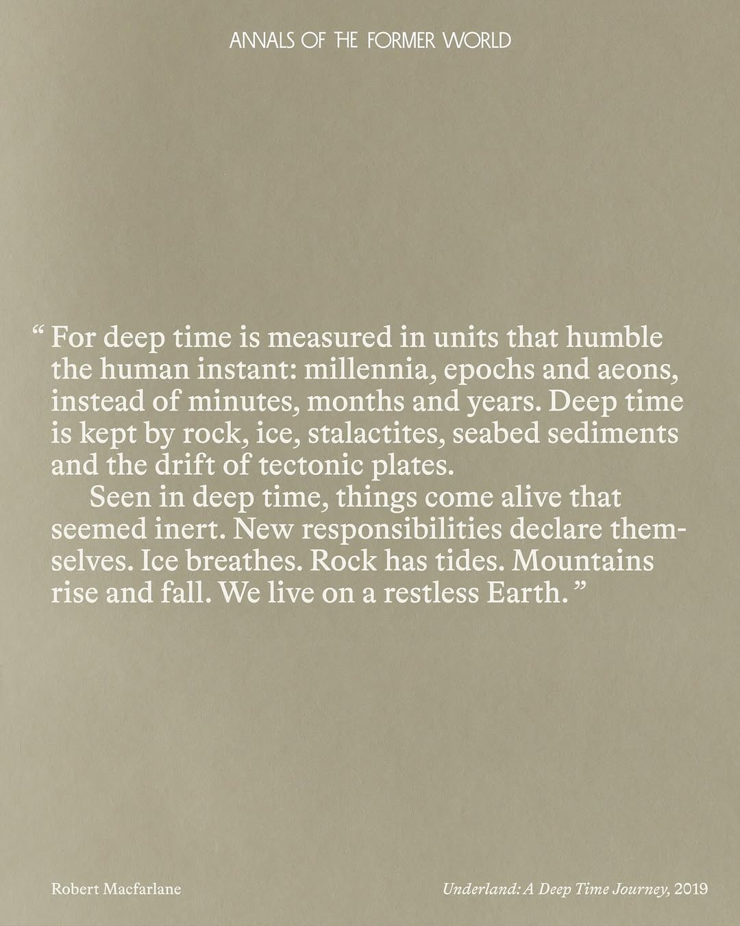 “Fathoming deep time is arguably geology’s sin...